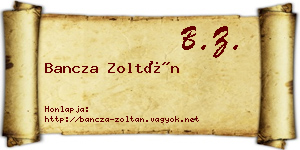 Bancza Zoltán névjegykártya